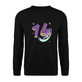 14e anniversaire (Cadeau de 14 ans) - Sweat-shirt Unisexe - noir - Devant - Alina (178cm) & Michal (187cm)