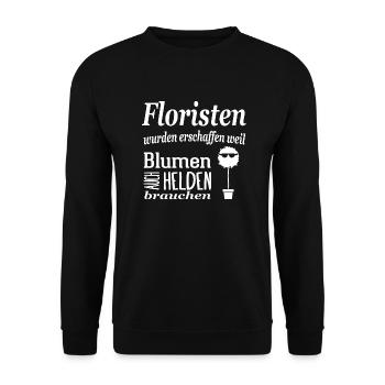Floristen die Helden der Blumen - Unisex Pullover - Schwarz - Vorne - Alina (178cm) & Michal (187cm)