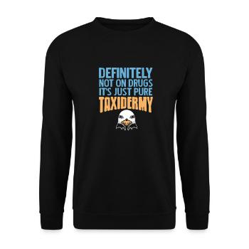 Taxidermie ist fürs Leben - Unisex Pullover - Schwarz - Vorne - Alina (178cm) & Michal (187cm)