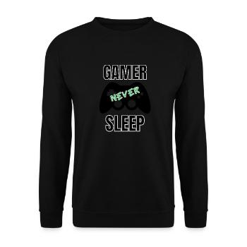 Gamer never sleep - Sweat-shirt Unisexe - noir - Devant - Alina (178cm) & Michal (187cm)