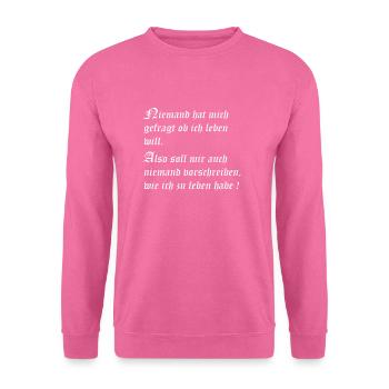 Leben - Unisex Pullover - Pink - Vorne