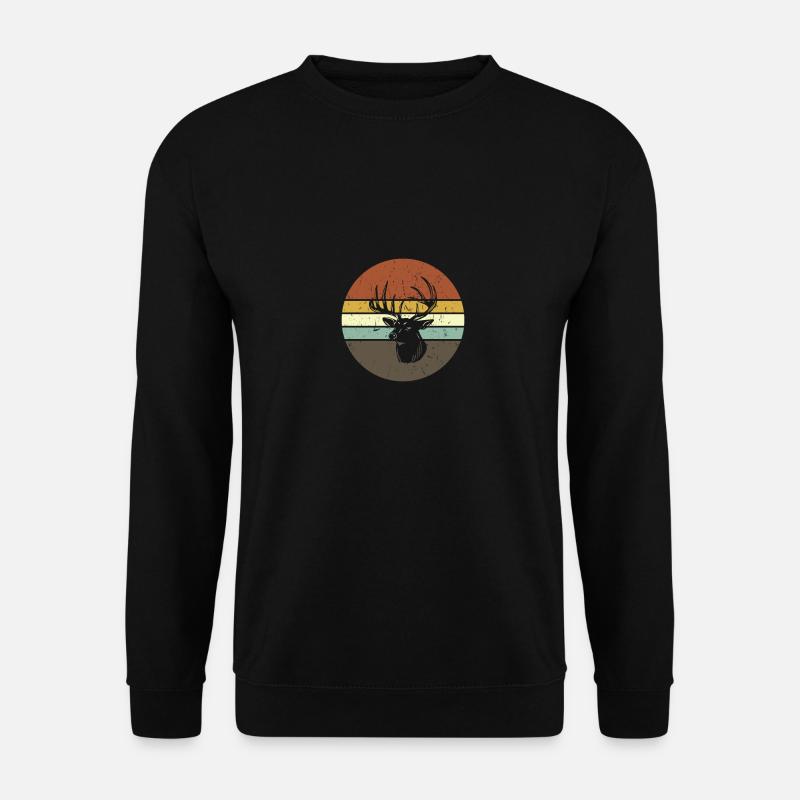 Hirsch Geweihträger Retro - Unisex Pullover - Schwarz