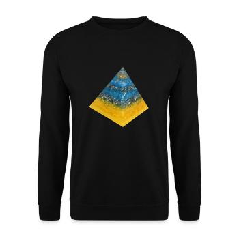 IN MEMORY OF FREEDOM / Ukraine /Pyramide - Unisex Pullover - Schwarz - Vorne - Alina (178cm) & Michal (187cm)