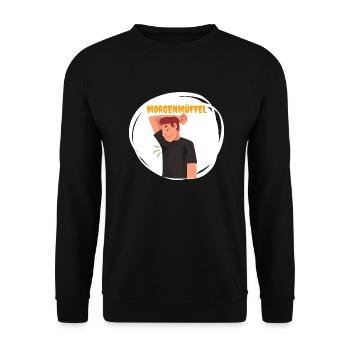 Morgenmüffel - Unisex Pullover - Schwarz - Vorne - Alina (178cm) & Michal (187cm)
