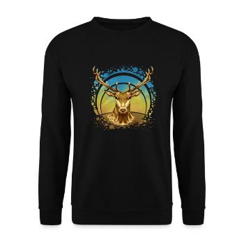 Cerf - Sweat-shirt Unisexe - noir - Devant - Alina (178cm) & Michal (187cm)