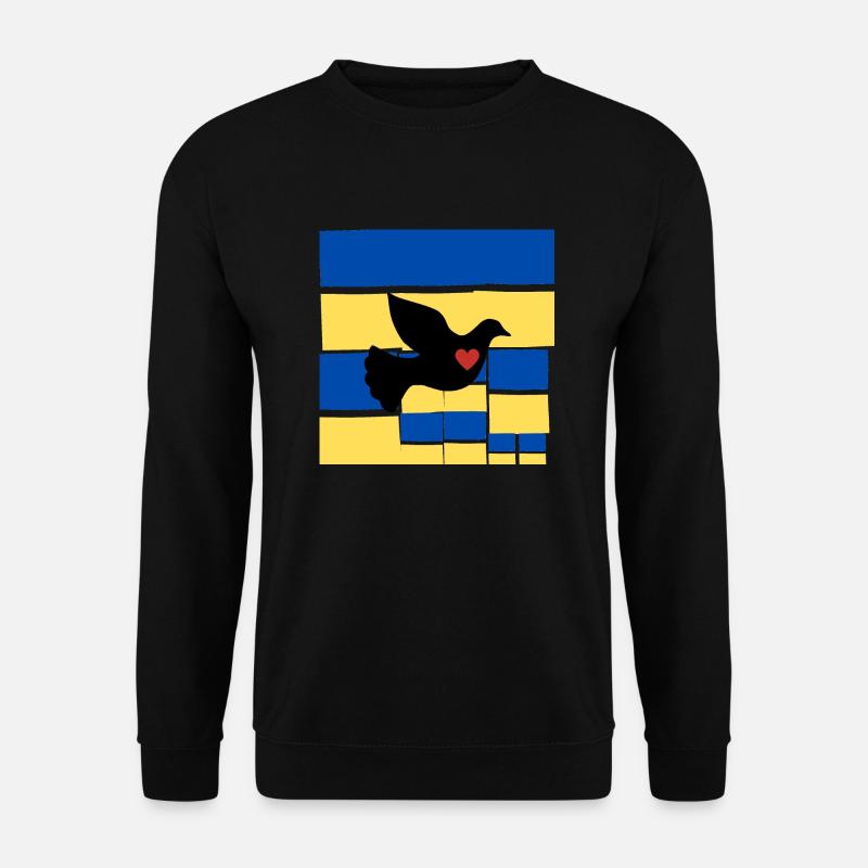 Ukrainische Flagge Taube Friedensflagge - Unisex Pullover - Schwarz