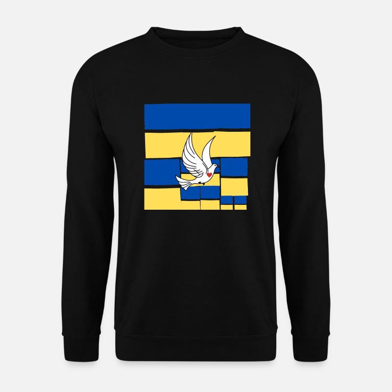 Ukraine Frieden Frieden Flagge Taube Friedenflagge - Unisex Pullover - Schwarz