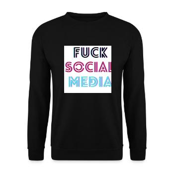 Fuck Social Media - Unisex Pullover - Schwarz - Vorne - Alina (178cm) & Michal (187cm)