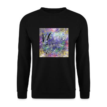 Waves of Color - Unisex Pullover - Schwarz - Vorne - Alina (178cm) & Michal (187cm)