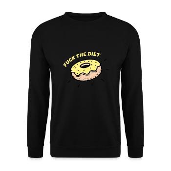fuck the diet yellow - Unisex Sweatshirt - black - Front - Alina (178cm) & Michal (187cm)