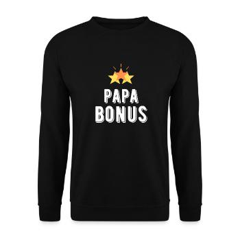 bonus dad - Unisex Sweatshirt - black - Front - Alina (178cm) & Michal (187cm)