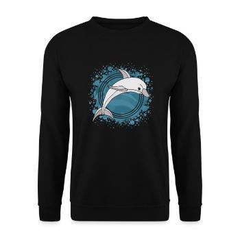 Delfin - Unisex Pullover - Schwarz - Vorne - Alina (178cm) & Michal (187cm)