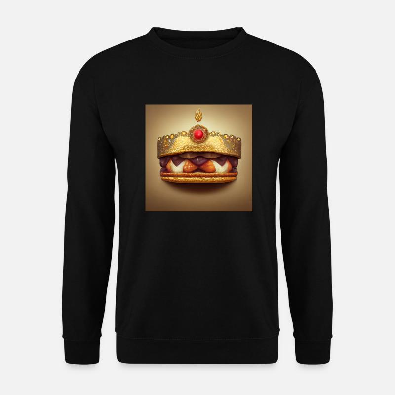 Der juwelengekrönte Burgerkönig - Unisex Pullover - Schwarz