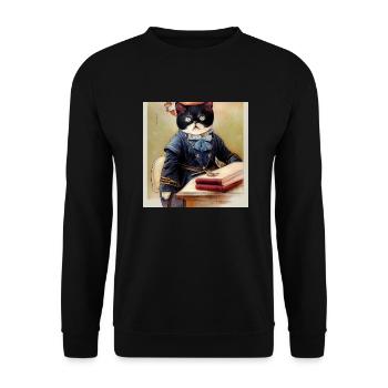 Cat School Sweet Vintage - Unisex Sweatshirt - black - Front - Alina (178cm) & Michal (187cm)