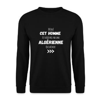 désolé cet homme est déjà pris par une algérienne - Sweat-shirt Unisexe - noir - Devant - Alina (178cm) & Michal (187cm)