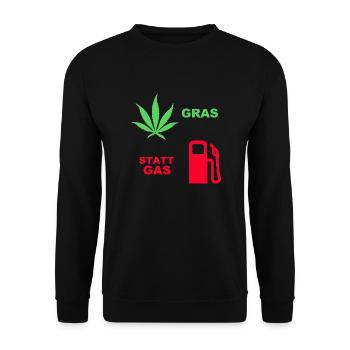 gras statt gas - Unisex Pullover - Schwarz - Vorne - Alina (178cm) & Michal (187cm)