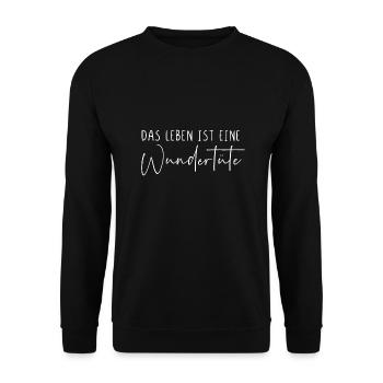 Das Leben ist eine Wundertüte - Unisex Pullover - Schwarz - Vorne - Alina (178cm) & Michal (187cm)