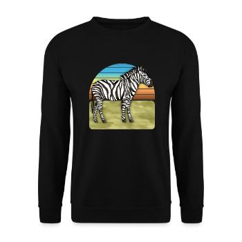 Zebra - Unisex Pullover - Schwarz - Vorne - Alina (178cm) & Michal (187cm)