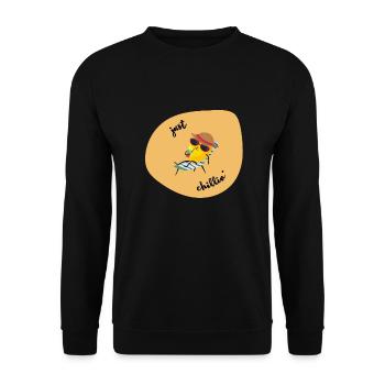 Sommer summer lemon Zitrone chillen - Unisex Pullover - Schwarz - Vorne - Alina (178cm) & Michal (187cm)