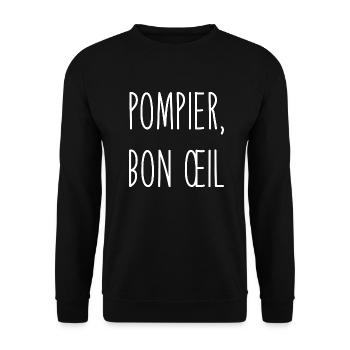 Pompier, bon œil bon pied bon œil - Sweat-shirt Unisexe - noir - Devant - Alina (178cm) & Michal (187cm)