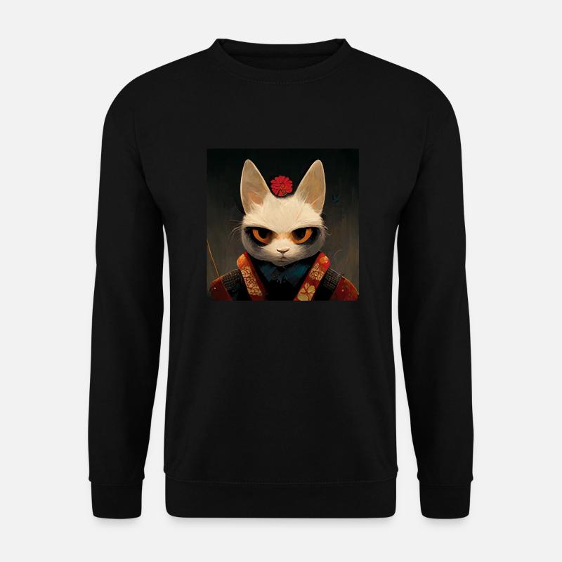 Cat Samurai Japanese - Unisex Sweatshirt - black