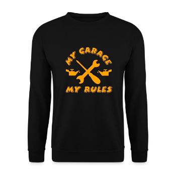 Garage - Unisex Pullover - Schwarz - Vorne - Alina (178cm) & Michal (187cm)