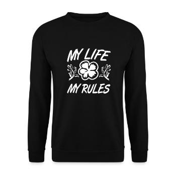 Leben - Unisex Pullover - Schwarz - Vorne - Alina (178cm) & Michal (187cm)