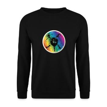 Musik Schallplatte Retro - Unisex Pullover - Schwarz - Vorne - Alina (178cm) & Michal (187cm)