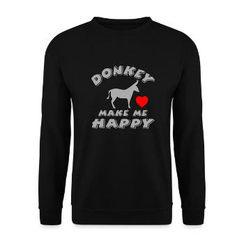 Âne - Sweat-shirt Unisexe - noir - Devant - Alina (178cm) & Michal (187cm)