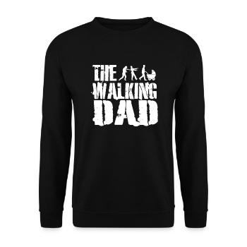 Le cadeau de la fête des pères de papa qui marche - Sweat-shirt Unisexe - noir - Devant - Alina (178cm) & Michal (187cm)