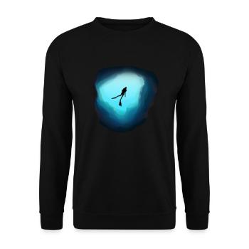 Höhlentaucher - Unisex Pullover - Schwarz - Vorne - Alina (178cm) & Michal (187cm)