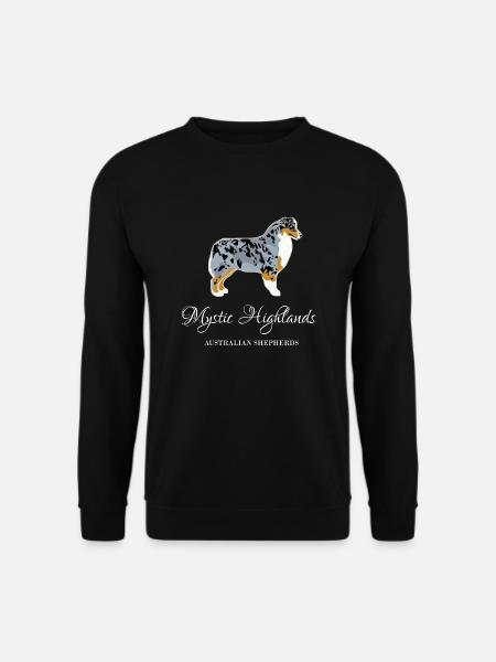 Mystic Highlands Australian Shepherd weiße Schrift - Unisex Pullover - Schwarz