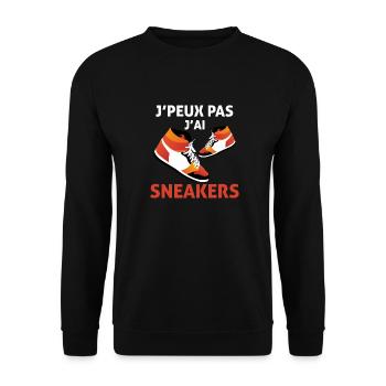 je peux pas j'ai Sneakers - Sweat-shirt Unisexe - noir - Devant - Alina (178cm) & Michal (187cm)
