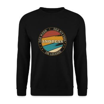 ANDREAS DER MAN LE MYTHE LA LÉGENDE - Sweat-shirt Unisexe - noir - Devant - Alina (178cm) & Michal (187cm)