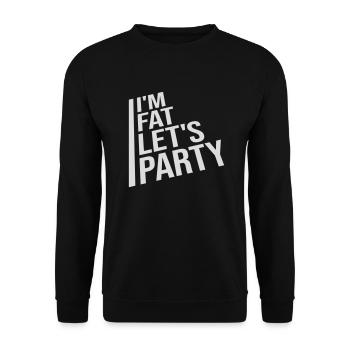 im fat lets party - Unisex Pullover - Schwarz - Vorne - Alina (178cm) & Michal (187cm)