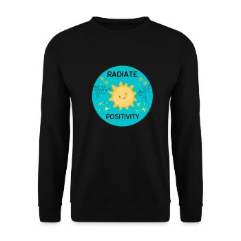 Radiate positivity - Unisex Sweatshirt - black - Front - Alina (178cm) & Michal (187cm)