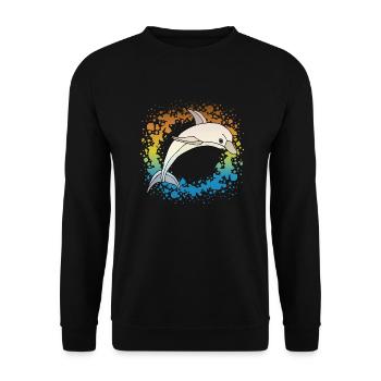 Delfin - Unisex Pullover - Schwarz - Vorne - Alina (178cm) & Michal (187cm)