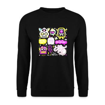 Cartoon face comic cartoon humor smile - Unisex Sweatshirt - black - Front - Alina (178cm) & Michal (187cm)