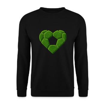 Heart Icon with Football Love in Grass Look Green - Unisex Sweatshirt - black - Front - Alina (178cm) & Michal (187cm)