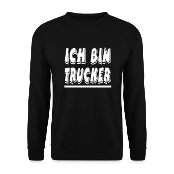 Trucker - Unisex Pullover - Schwarz - Vorne - Alina (178cm) & Michal (187cm)