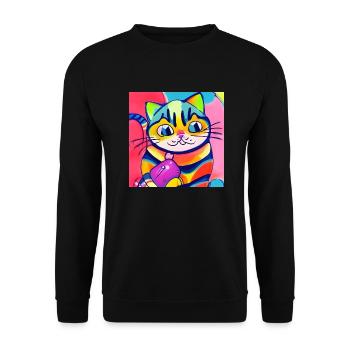 Color Kitty - Unisex Pullover - Schwarz - Vorne - Alina (178cm) & Michal (187cm)