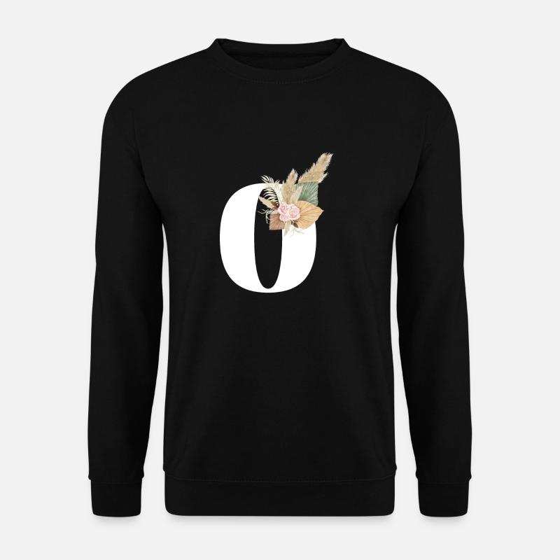 Buchstabe O Blumen - Unisex Pullover - Schwarz