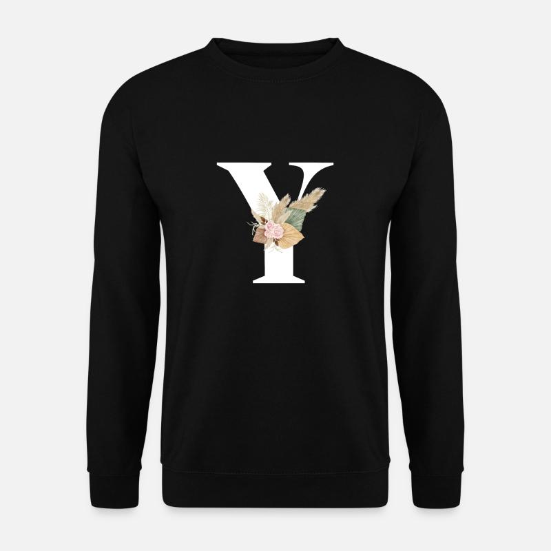 Buchstabe Y Blumen - Unisex Pullover - Schwarz