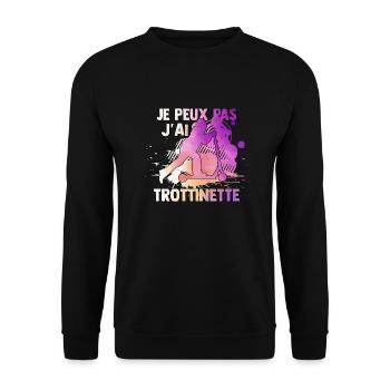 je peux j'ai trottinette watercolor - Sweat-shirt Unisexe - noir - Devant - Alina (178cm) & Michal (187cm)