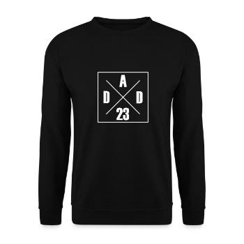 dad 23 Vatertag Geschenkidee - Unisex Pullover - Schwarz - Vorne - Alina (178cm) & Michal (187cm)
