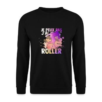 je peux pas j'ai roller idée cadeau roller drôles - Sweat-shirt Unisexe - noir - Devant - Alina (178cm) & Michal (187cm)