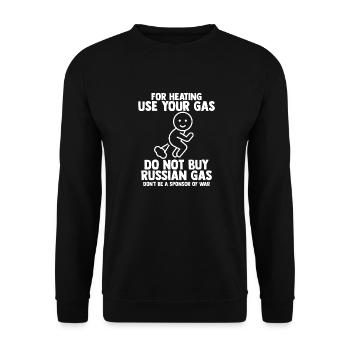 Boykott Gas, Russisch, Russland, Gas, Humor, Drôl - Unisex Pullover - Schwarz - Vorne - Alina (178cm) & Michal (187cm)