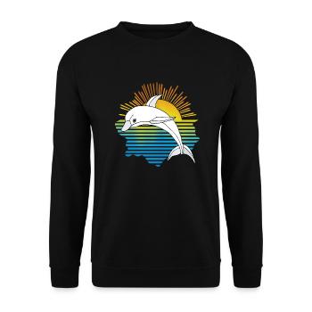 Delfin - Unisex Pullover - Schwarz - Vorne - Alina (178cm) & Michal (187cm)
