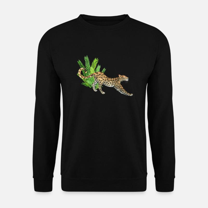 Léopard dans la jungle - Sweat-shirt Unisexe - noir