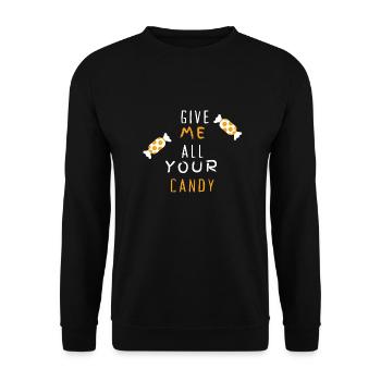 Halloween Give me all your candy - Unisex Sweatshirt - black - Front - Alina (178cm) & Michal (187cm)